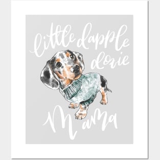 Dapple Doxie Mama, Black in Blue Posters and Art